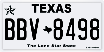 TX license plate BBV8498