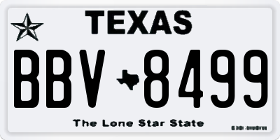 TX license plate BBV8499