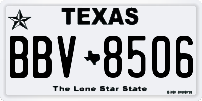 TX license plate BBV8506
