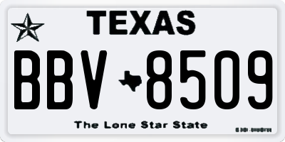 TX license plate BBV8509