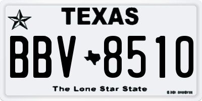 TX license plate BBV8510
