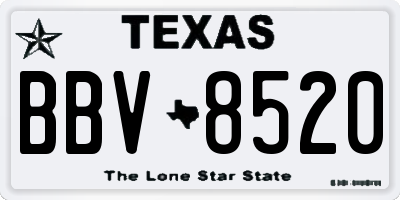 TX license plate BBV8520