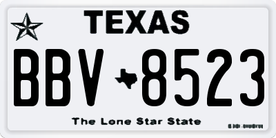 TX license plate BBV8523
