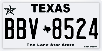 TX license plate BBV8524