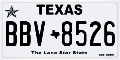 TX license plate BBV8526