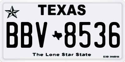 TX license plate BBV8536