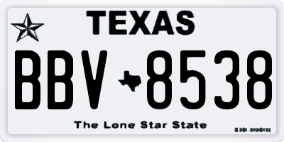 TX license plate BBV8538