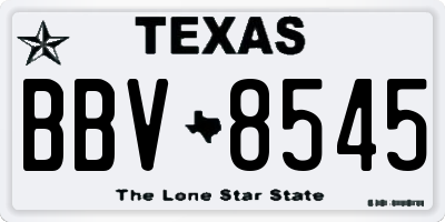 TX license plate BBV8545