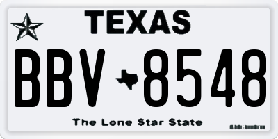 TX license plate BBV8548