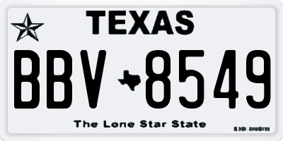 TX license plate BBV8549