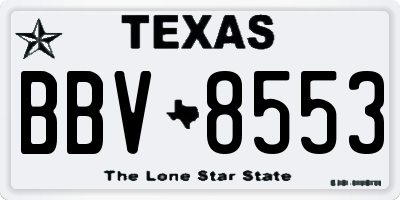 TX license plate BBV8553