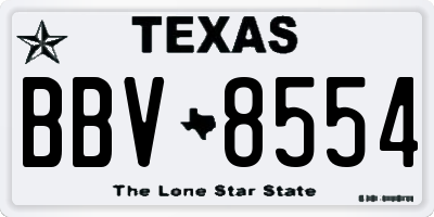 TX license plate BBV8554