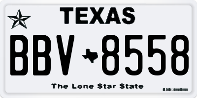 TX license plate BBV8558