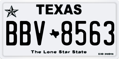 TX license plate BBV8563