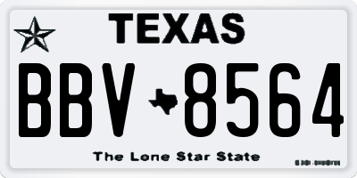 TX license plate BBV8564