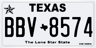 TX license plate BBV8574