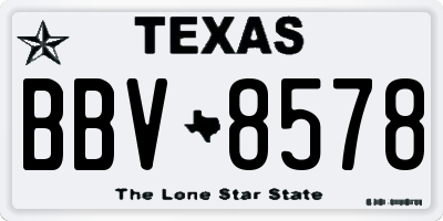 TX license plate BBV8578