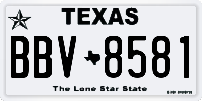 TX license plate BBV8581