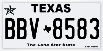 TX license plate BBV8583