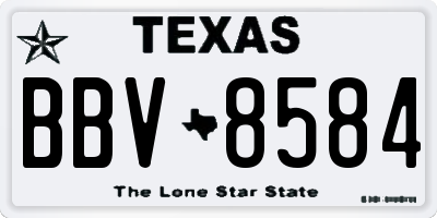 TX license plate BBV8584