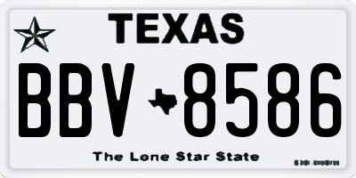 TX license plate BBV8586
