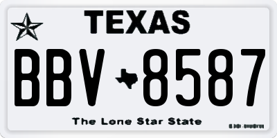 TX license plate BBV8587