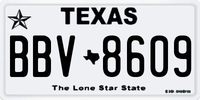 TX license plate BBV8609