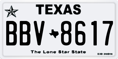 TX license plate BBV8617