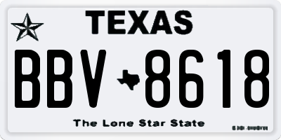 TX license plate BBV8618