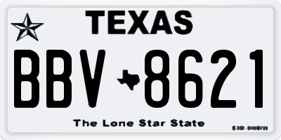 TX license plate BBV8621
