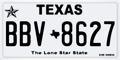 TX license plate BBV8627