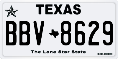 TX license plate BBV8629