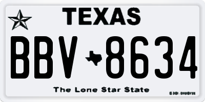 TX license plate BBV8634