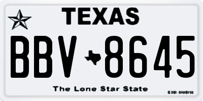 TX license plate BBV8645