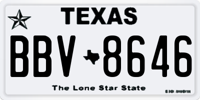 TX license plate BBV8646