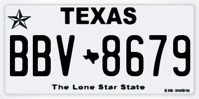 TX license plate BBV8679