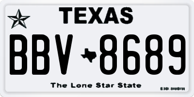 TX license plate BBV8689