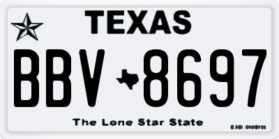 TX license plate BBV8697