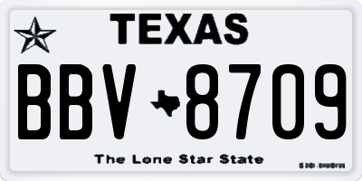 TX license plate BBV8709