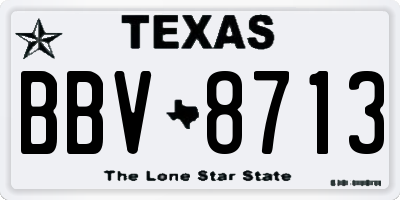 TX license plate BBV8713