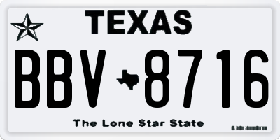 TX license plate BBV8716