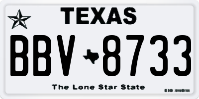 TX license plate BBV8733