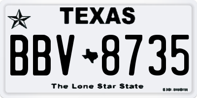 TX license plate BBV8735