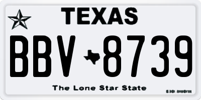TX license plate BBV8739
