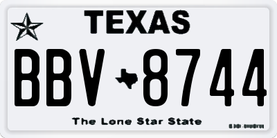 TX license plate BBV8744