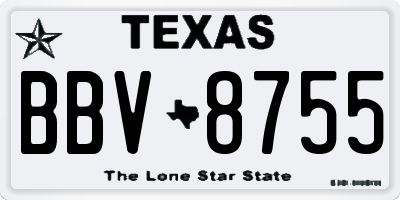 TX license plate BBV8755