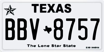 TX license plate BBV8757