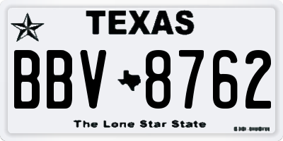 TX license plate BBV8762