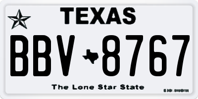 TX license plate BBV8767