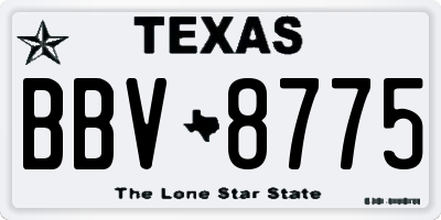 TX license plate BBV8775